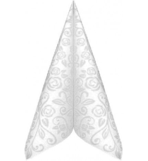 Obrúsky PREMIUM 40x40cm s dekorom biele /50ks