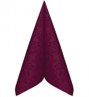 Obrúsky PREMIUM 40x40cm s dekorom bordové /50ks