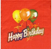 Obrúsky 3-vrstvé, 33 x 33 cm HAPPY BIRTHDAY [20 ks]